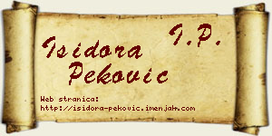 Isidora Peković vizit kartica